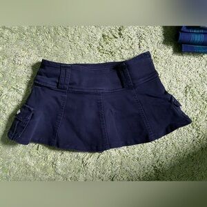 Micro mini black denim skort XS